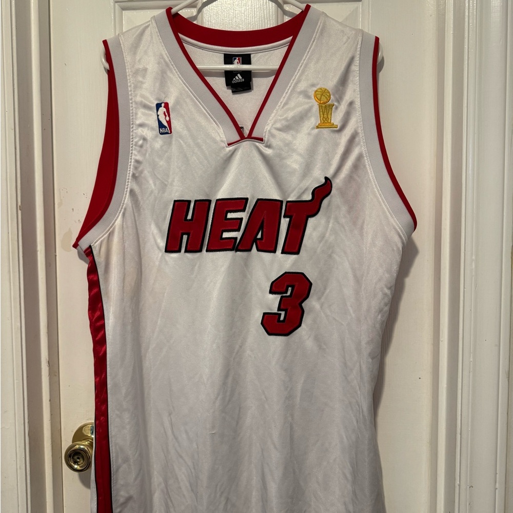 Adidas NBA White Jersey with Red and Blue Logo